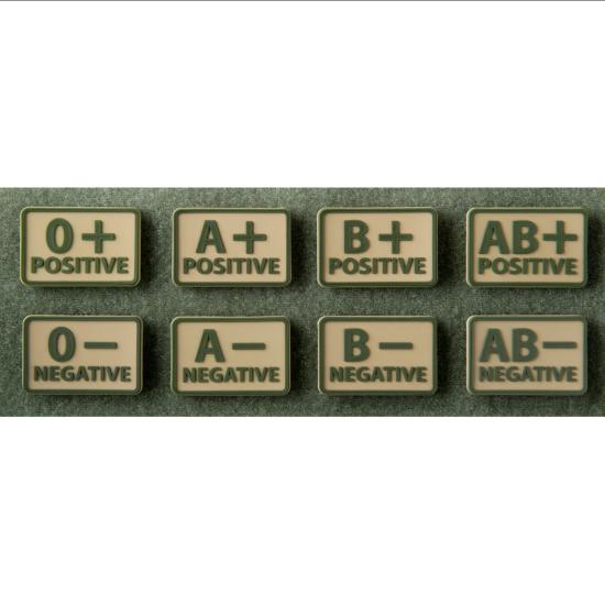 Klettpatch Blutgruppe khaki (2er Pack)